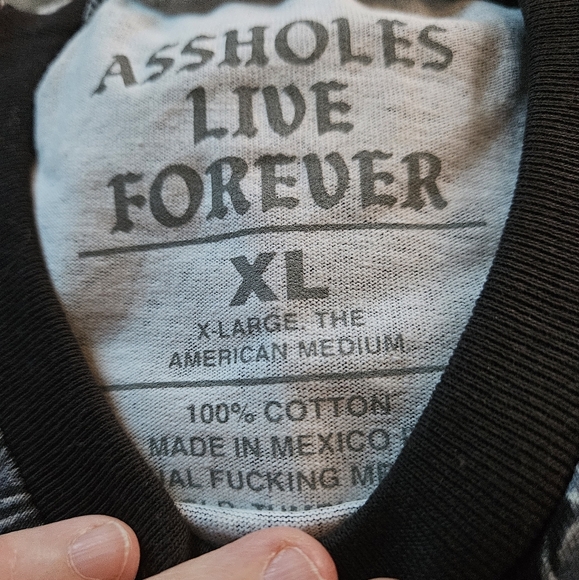 NWOT Assholes Live Forever Tee- XL - Picture 4 of 4